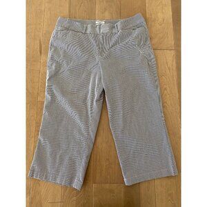 Dockers Petites Mid Rise Curvy Women's Striped Capri Pants Pockets Size 12P